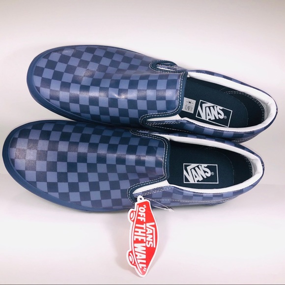 Vans Translucent Rubber Blue Checkerboard Sneakers - Picture 2 of 9